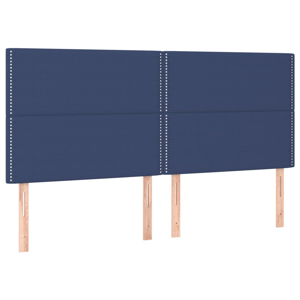 sengegavl blå 180x5x118/128 cm stof