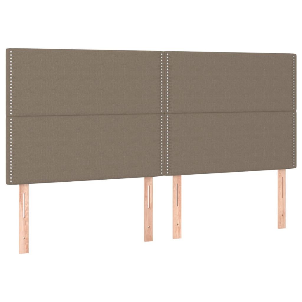 sengegavl taupe 200x5x118/128 cm stof