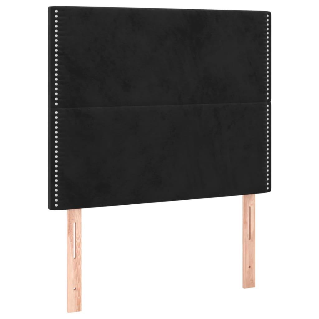 sengegavl sort 80x5x118/128 cm fløjl