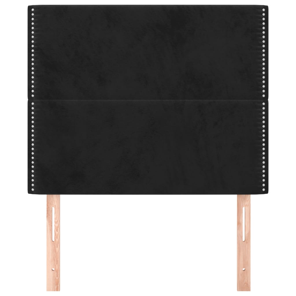 sengegavl sort 80x5x118/128 cm fløjl