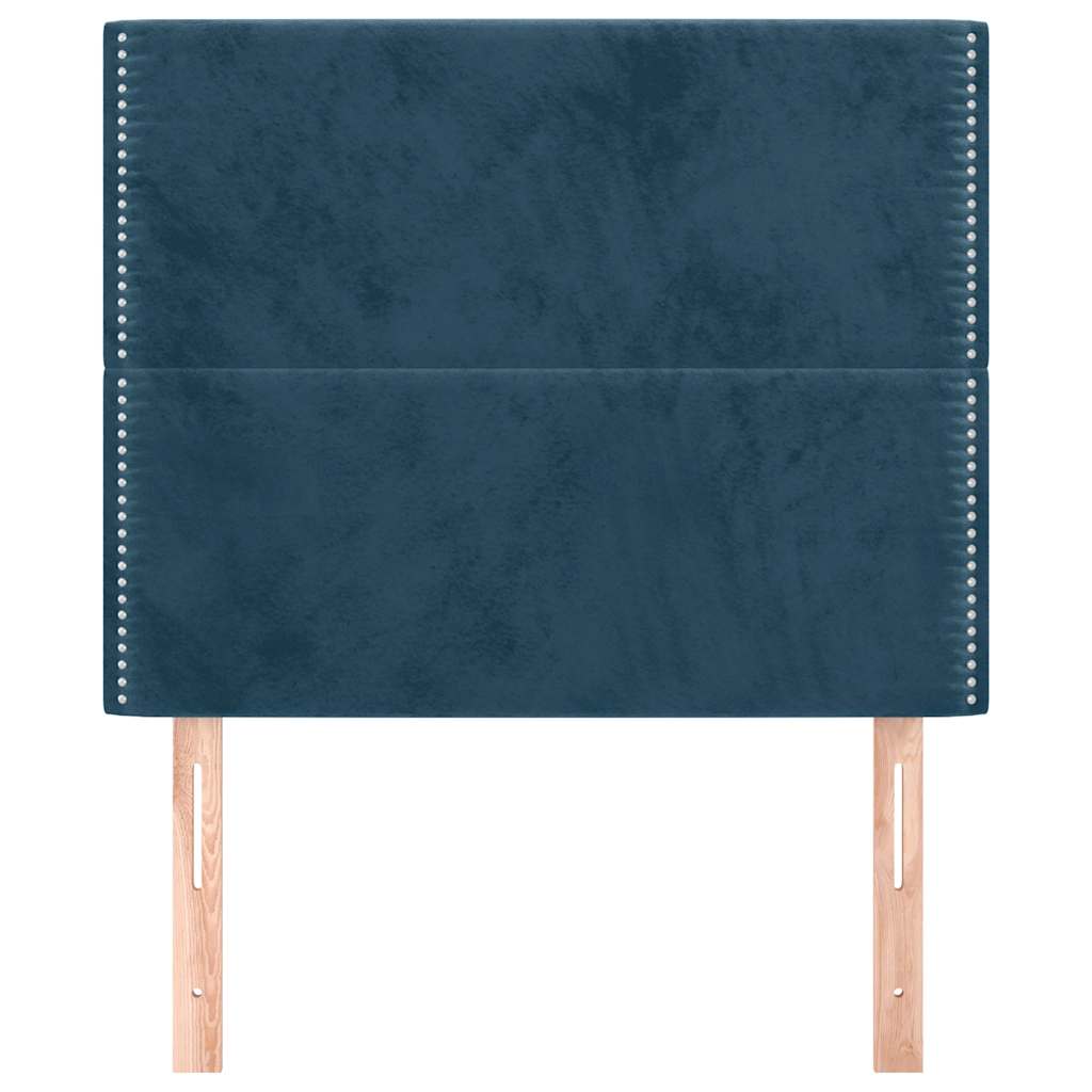 sengegavl mørkeblå 80x5x118/128 cm fløjl