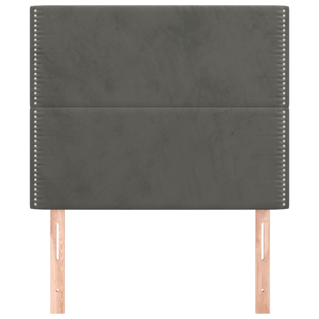 sengegavl mørkegrå 90x5x118/128 cm fløjl