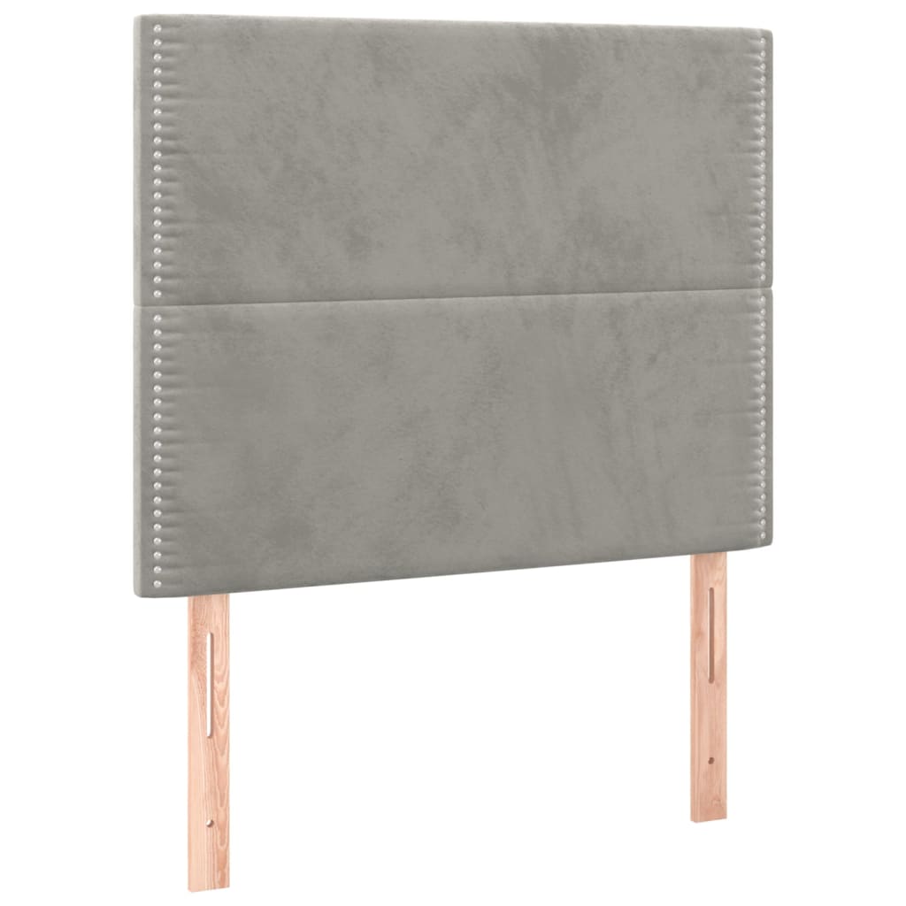 sengegavl lysegrå 100x5x118/128 cm fløjl