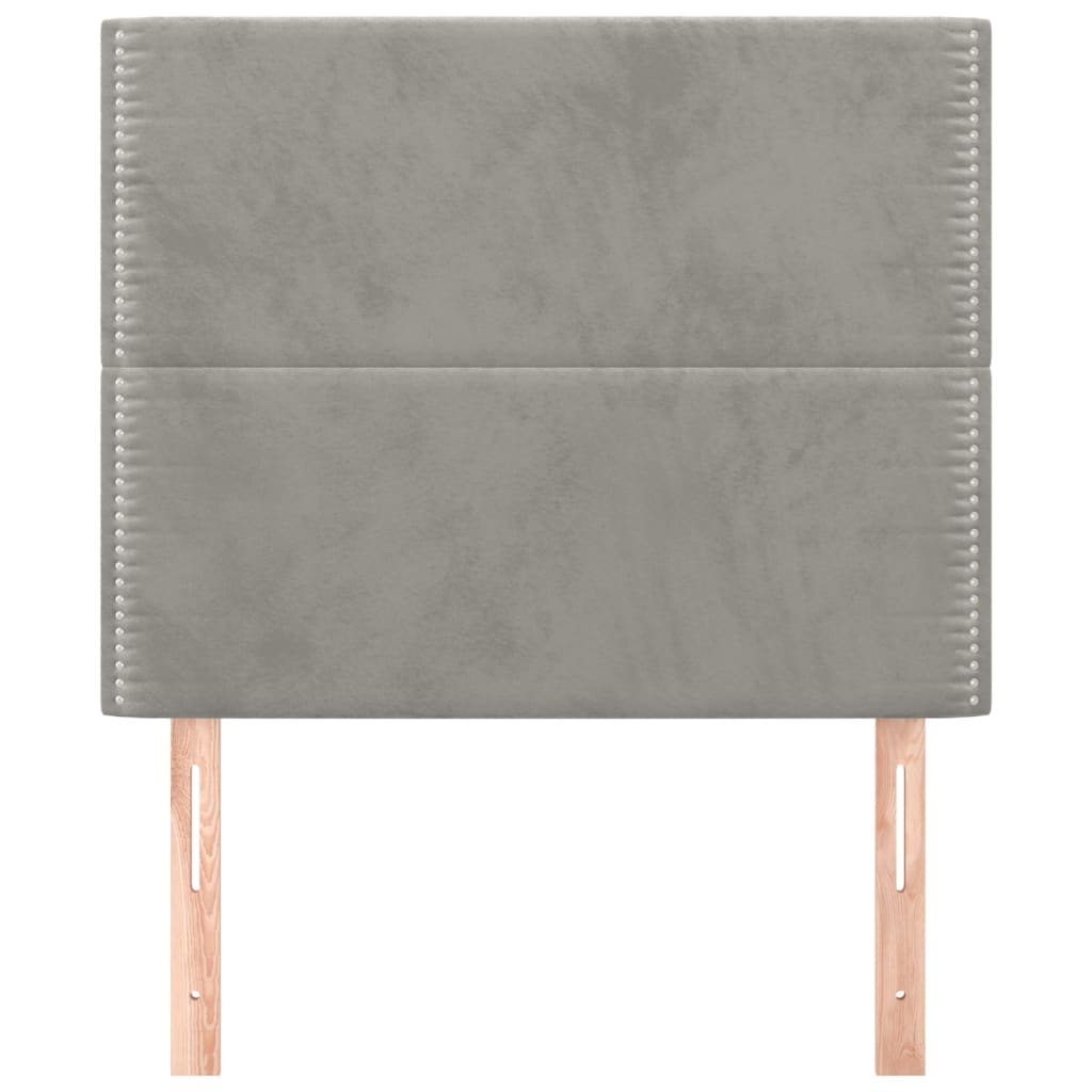 sengegavl lysegrå 100x5x118/128 cm fløjl
