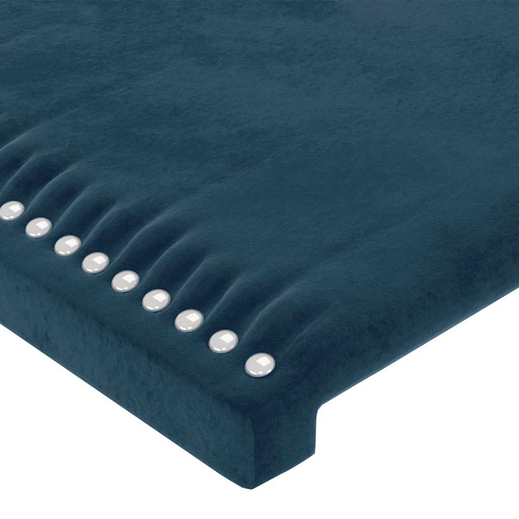 sengegavl mørkeblå 100x5x118/128 cm fløjl