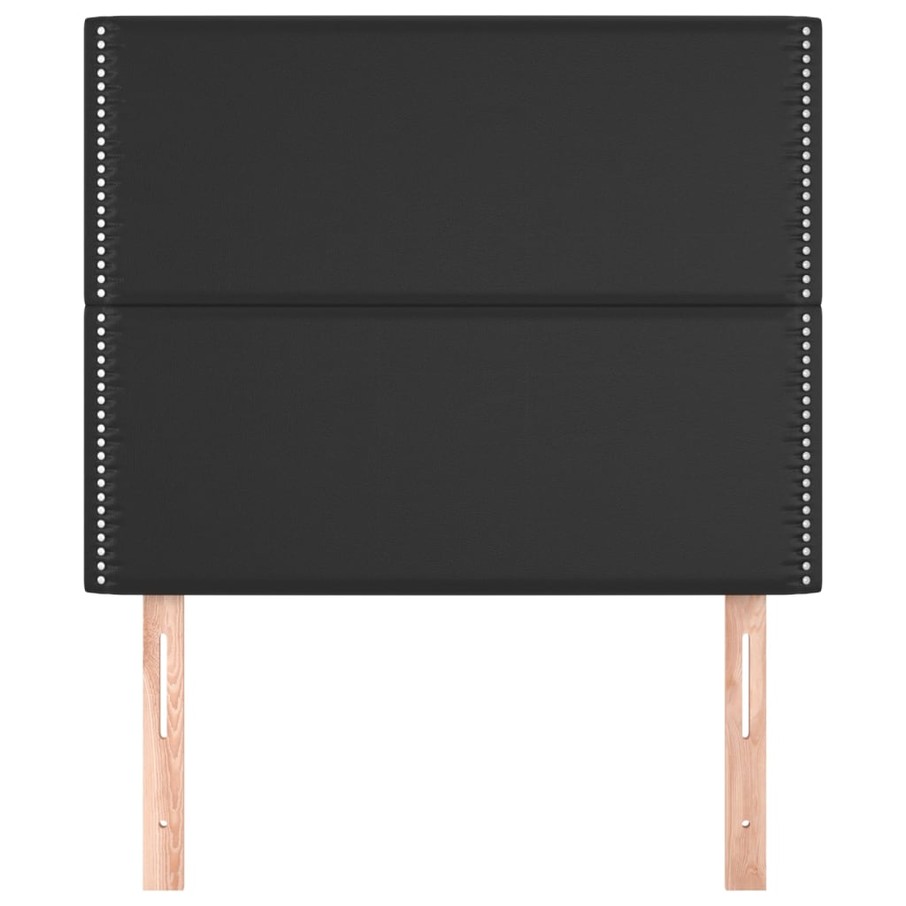 sengegavl sort 90x5x118/128 cm kunstlæder