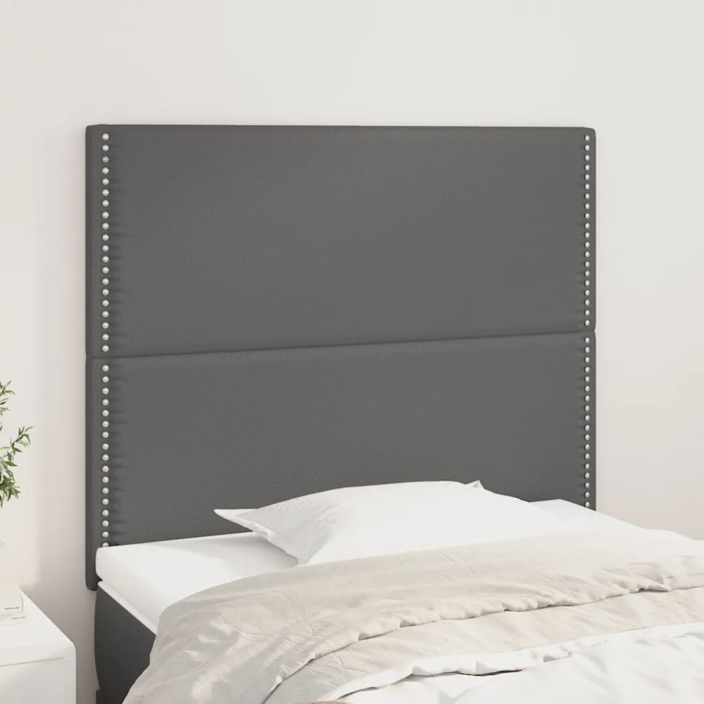 sengegavl grå 90x5x118/128 cm kunstlæder