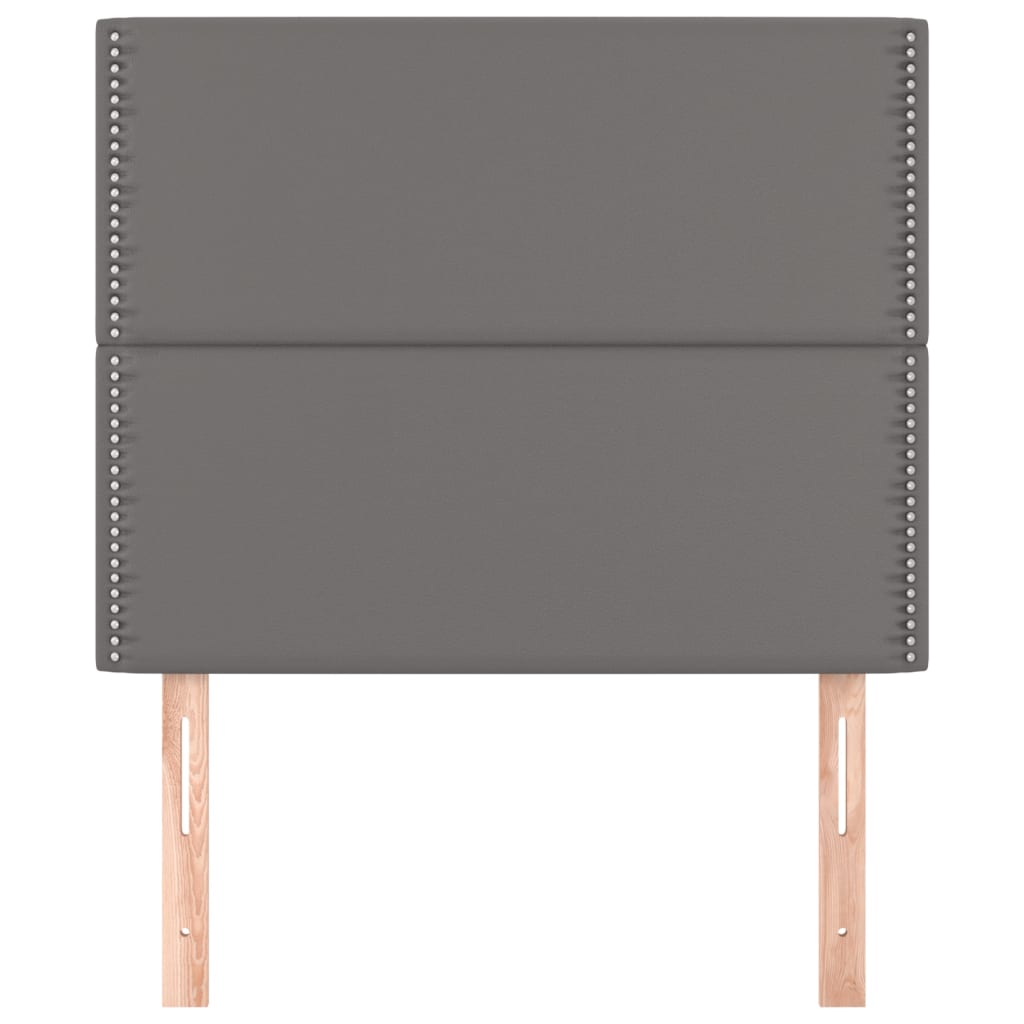 sengegavl grå 100x5x118/128 cm kunstlæder