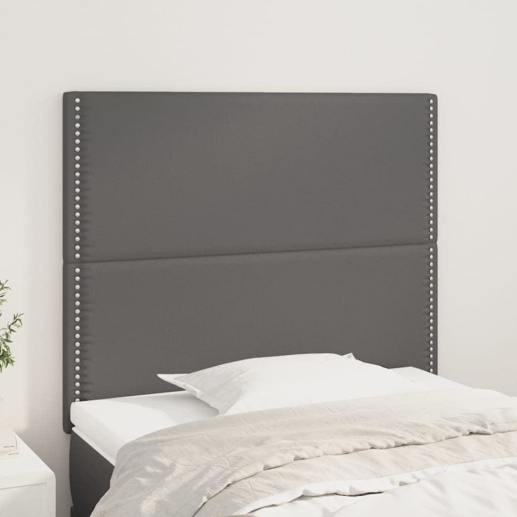 sengegavl grå 100x5x118/128 cm kunstlæder