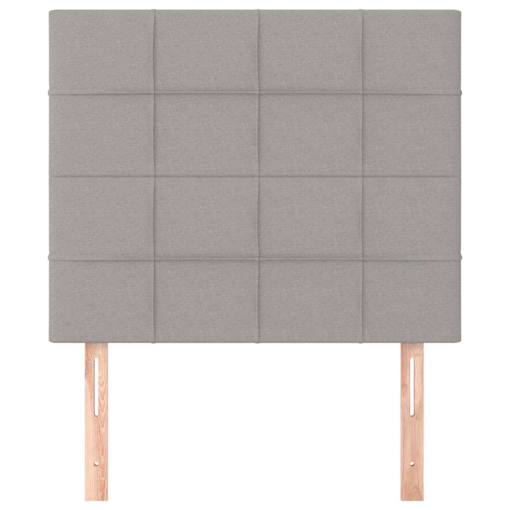 sengegavl lysegrå 80x5x118/128 cm stof