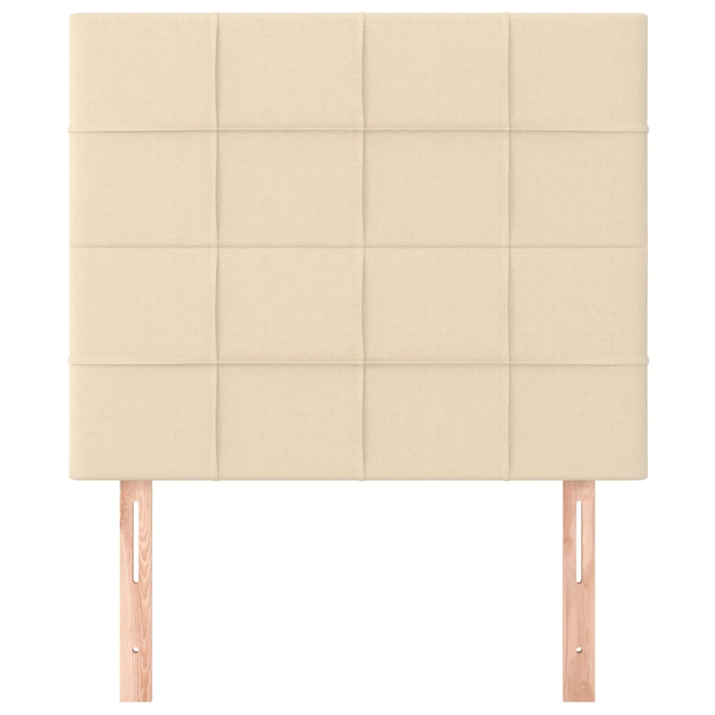 sengegavl cremefarvet 80x5x118/128 cm stof