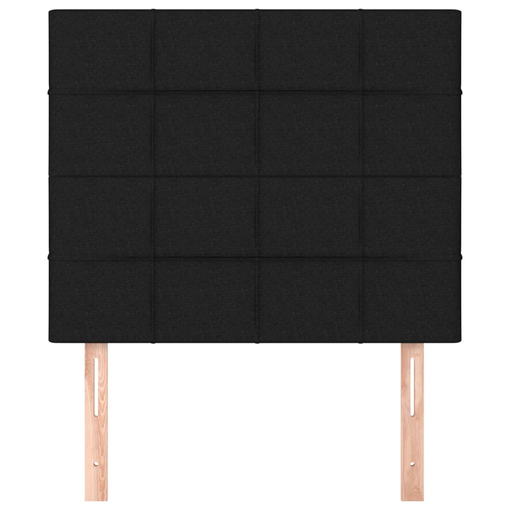 sengegavl sort 90x5x118/128 cm stof