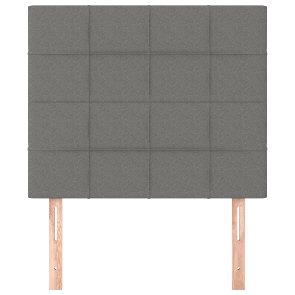 sengegavl mørkegrå 100x5x118/128 cm stof