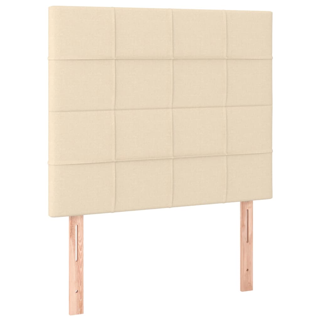 sengegavl cremefarvet 100x5x118/128 cm stof