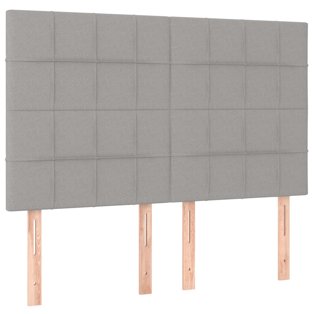 sengegavl lysegrå 144x5x118/128 cm stof