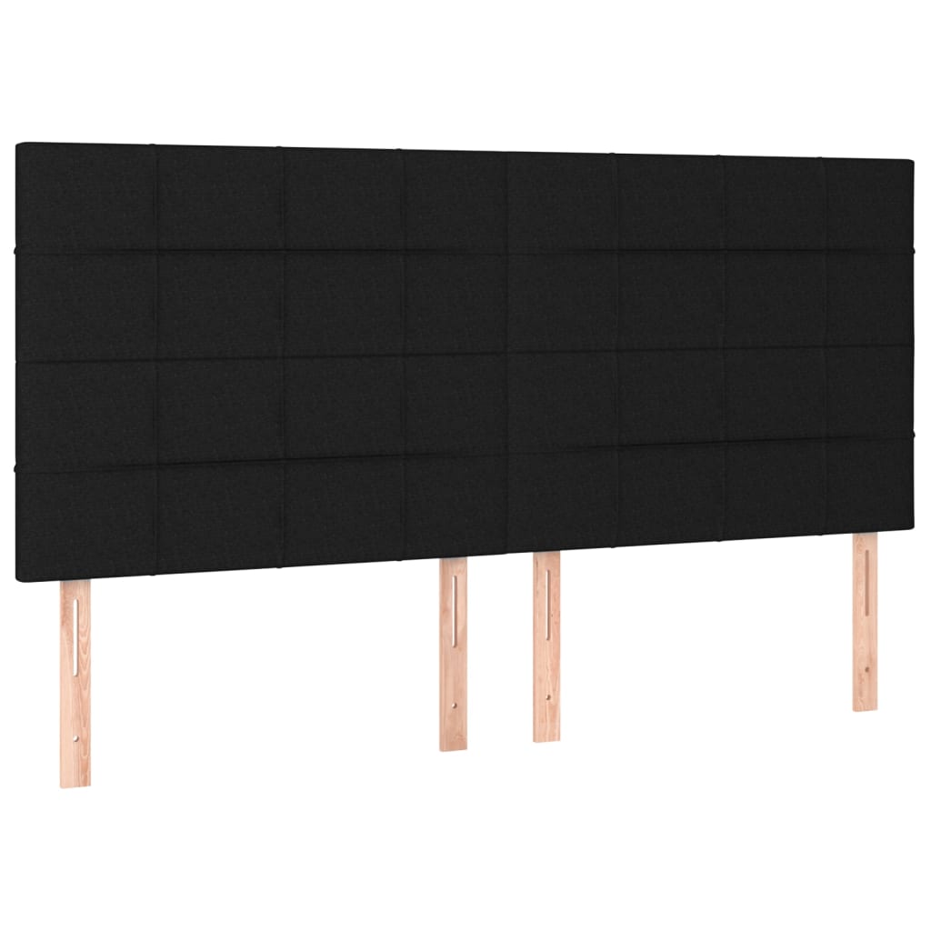 sengegavl sort 160x5x118/128 cm stof