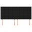 sengegavl sort 160x5x118/128 cm stof