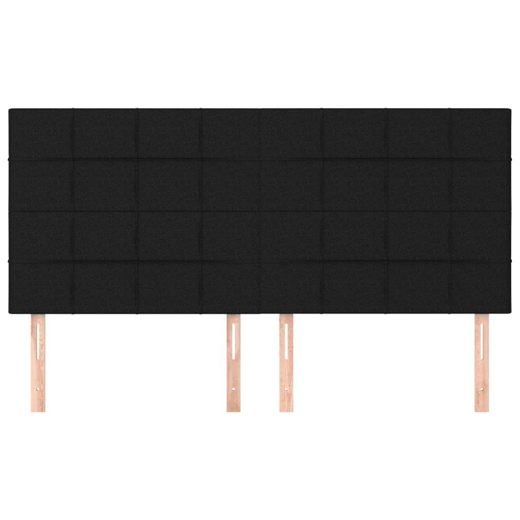 sengegavl sort 160x5x118/128 cm stof