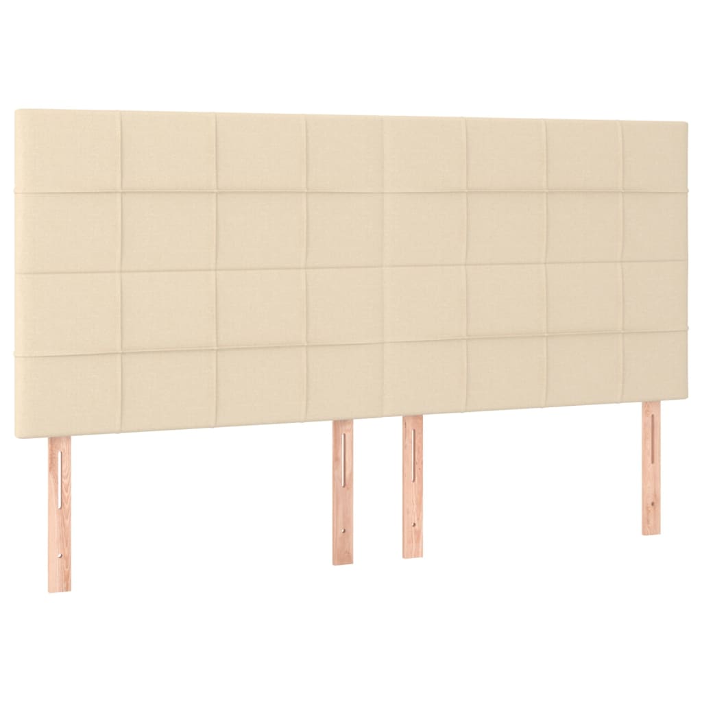 sengegavl cremefarvet 160x5x118/128 cm stof