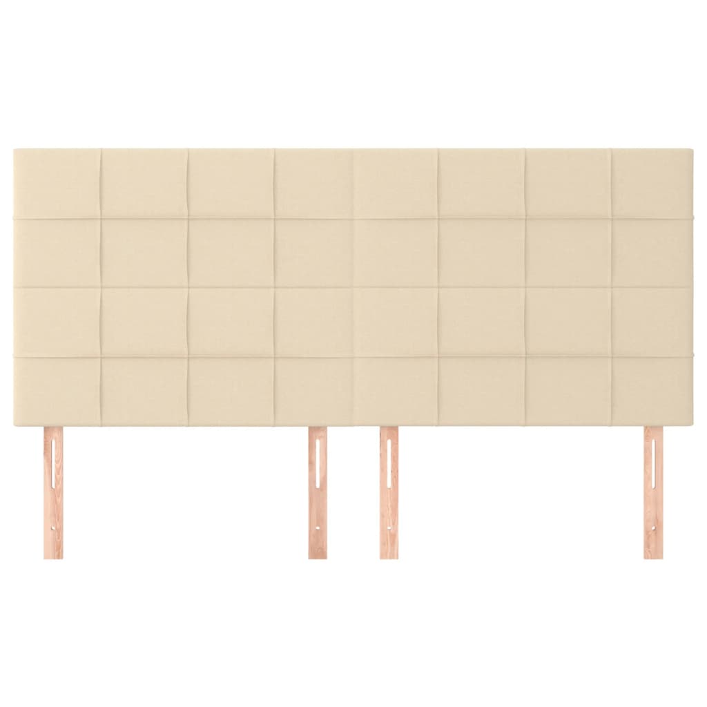 sengegavl cremefarvet 160x5x118/128 cm stof