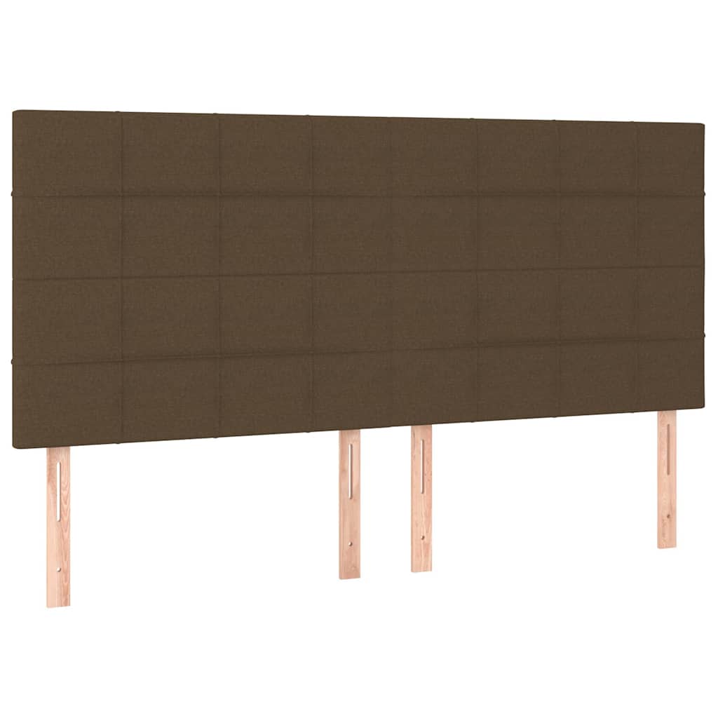 sengegavl mørkebrun 180x5x118/128 cm stof