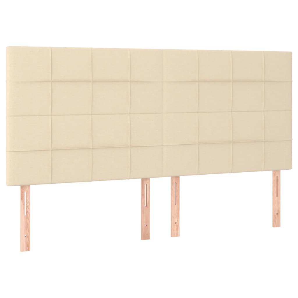 sengegavl cremefarvet 180x5x118/128 cm stof