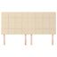 sengegavl cremefarvet 180x5x118/128 cm stof