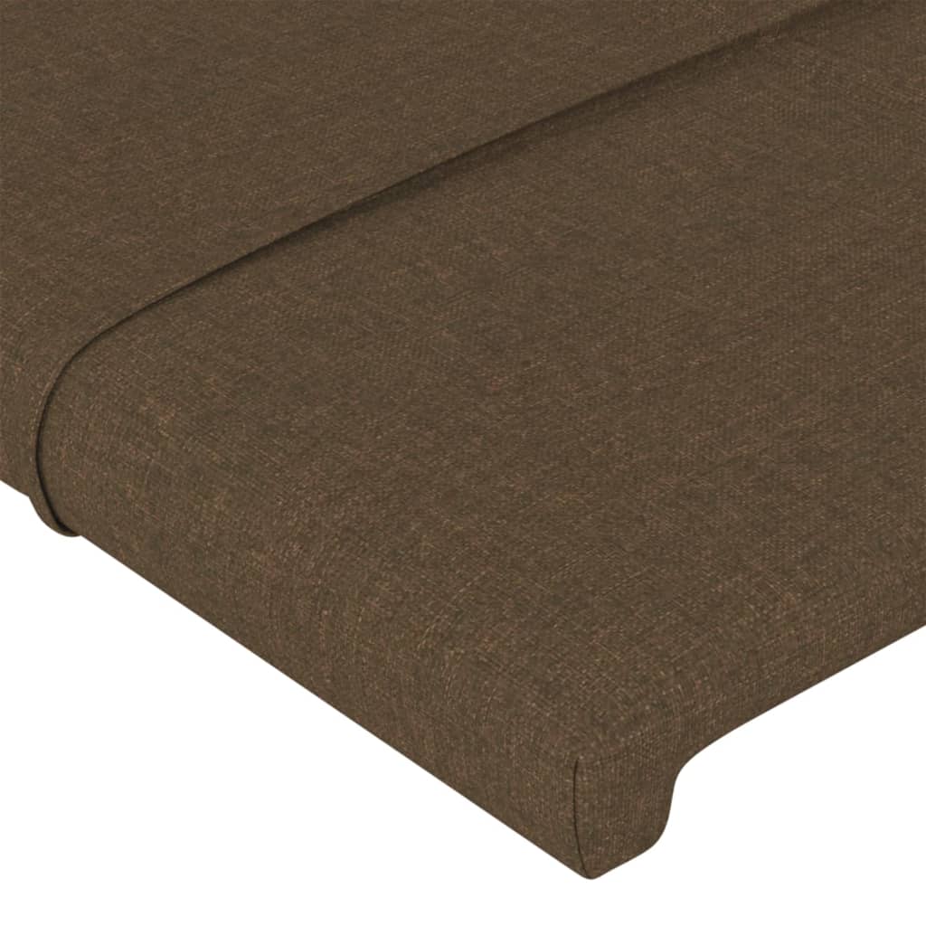 sengegavl mørkebrun 200x5x118/128 cm stof