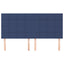 sengegavl blå 200x5x118/128 cm stof