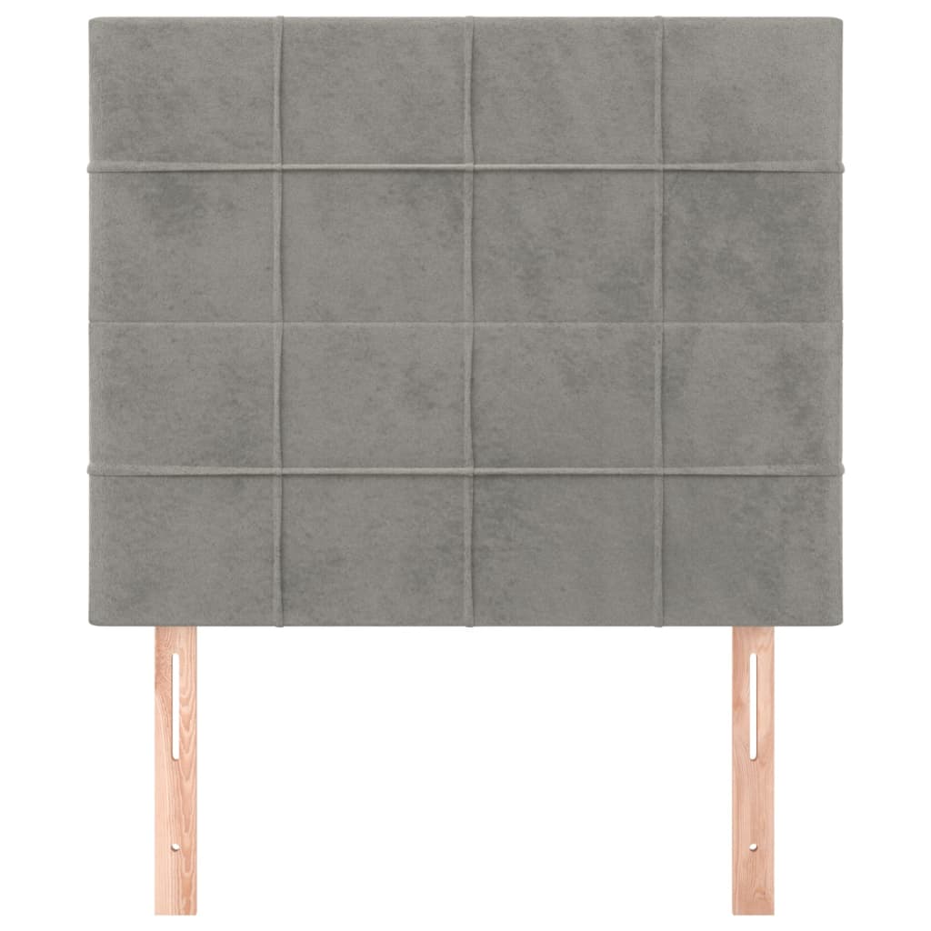 sengegavl lysegrå 80x5x118/128 cm fløjl
