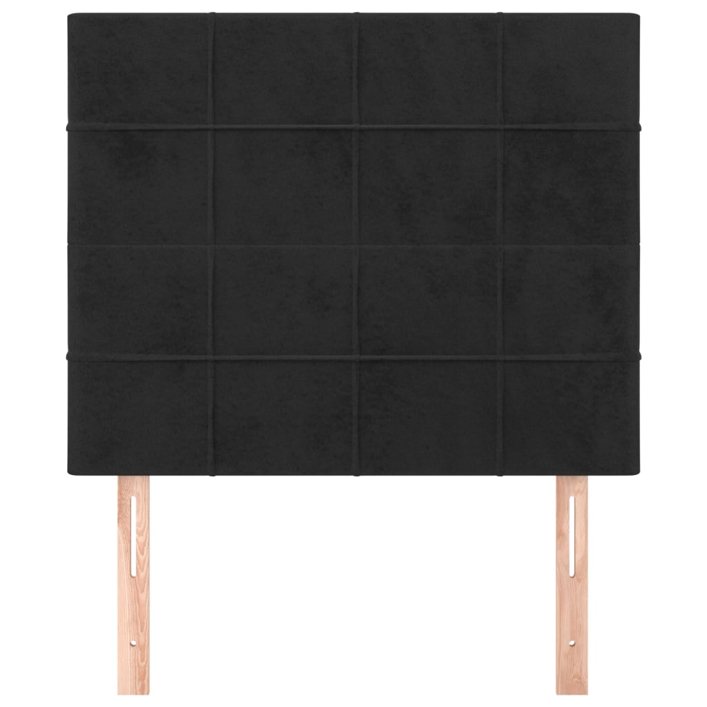 sengegavl sort 90x5x118/128 cm fløjl