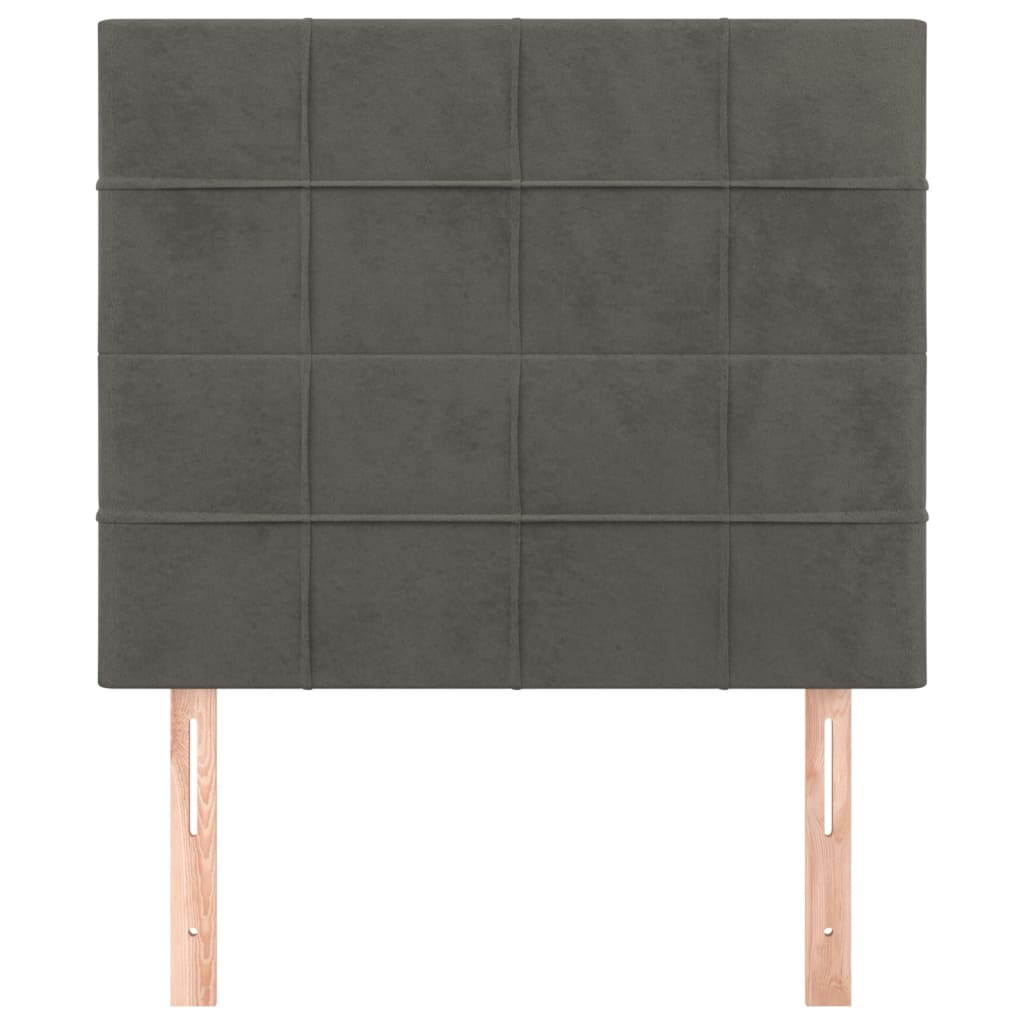 sengegavl mørkegrå 100x5x118/128 cm fløjl
