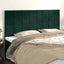 sengegavl mørkegrøn 200x5x118/128 cm fløjl