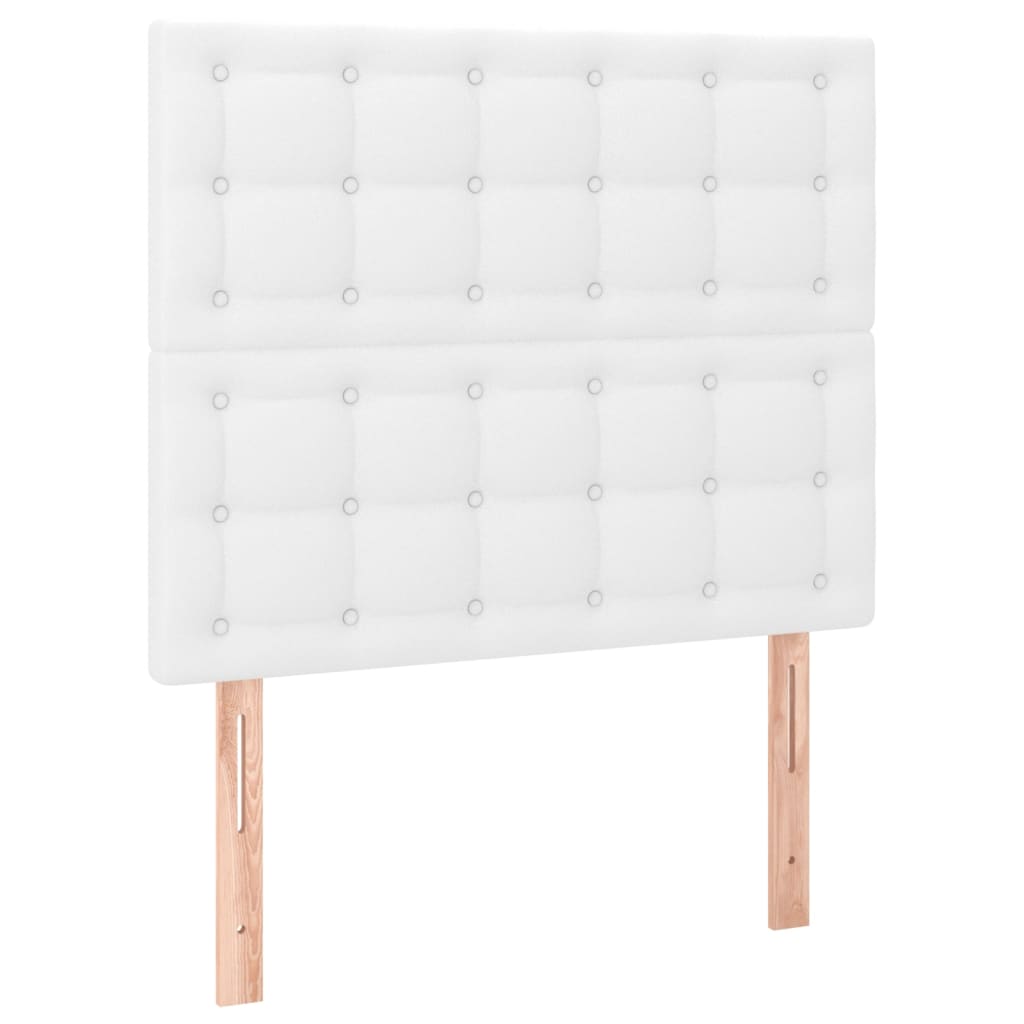 sengegavl hvid 80x5x118/128 cm kunstlæder