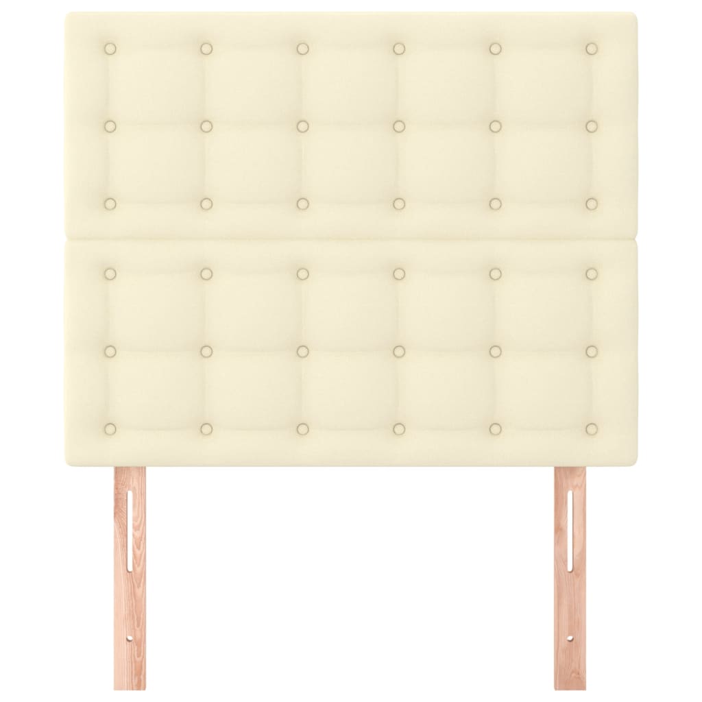 sengegavl cremefarvet 80x5x118/128 cm kunstlæder