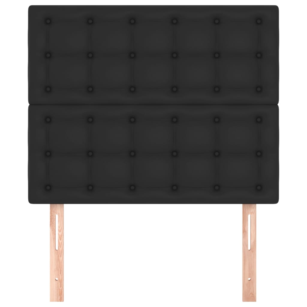 sengegavl sort 90x5x118/128 cm kunstlæder