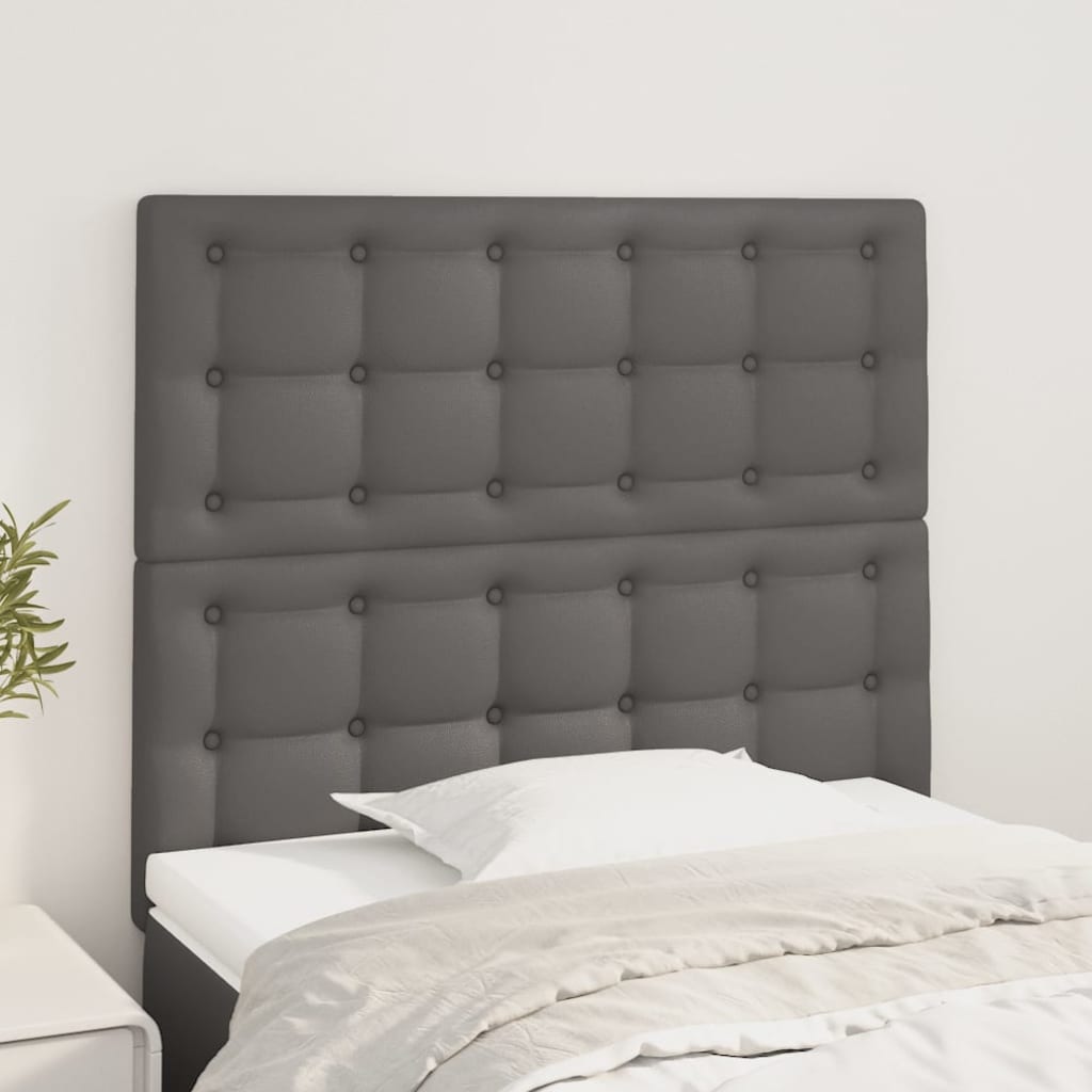 sengegavl grå 90x5x118/128 cm kunstlæder