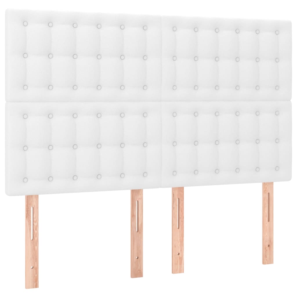 sengegavl hvid 144x5x118/128 cm kunstlæder