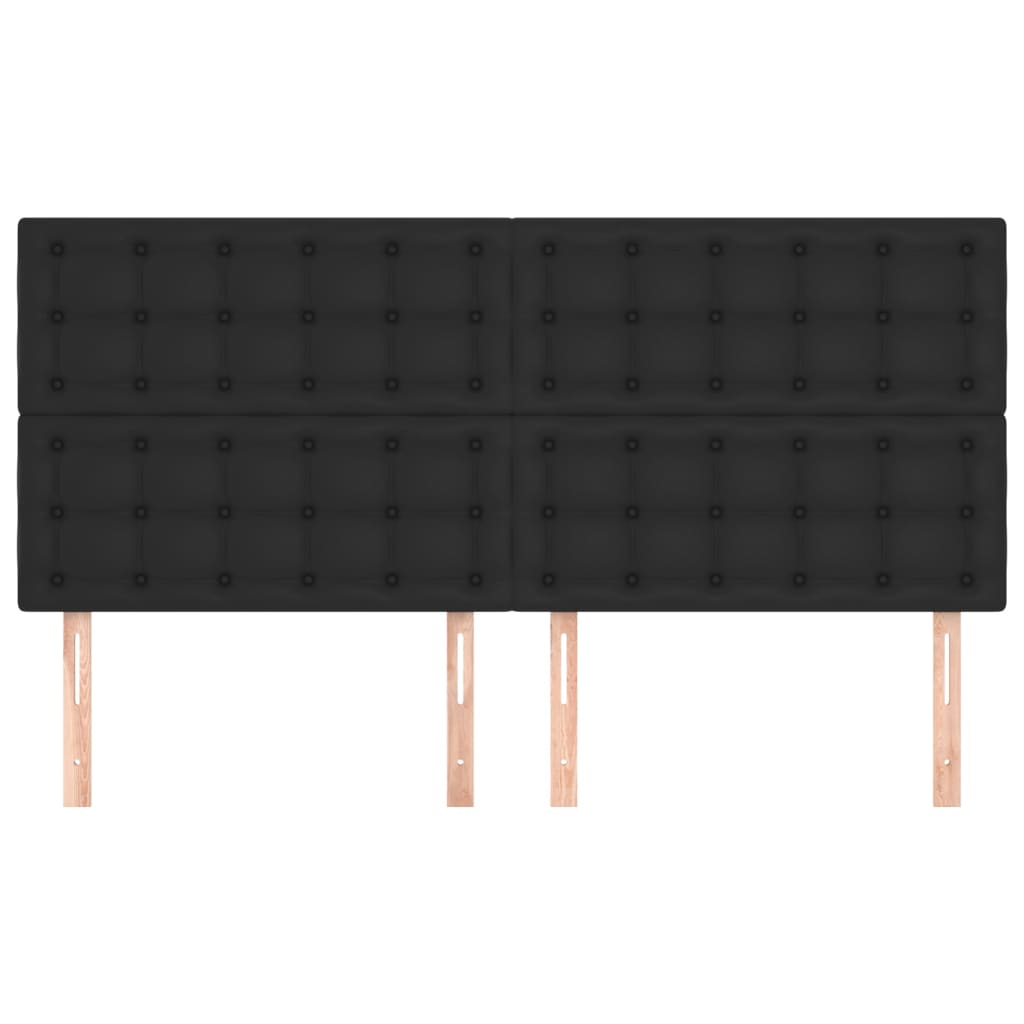 sengegavl sort 160x5x118/128 cm kunstlæder