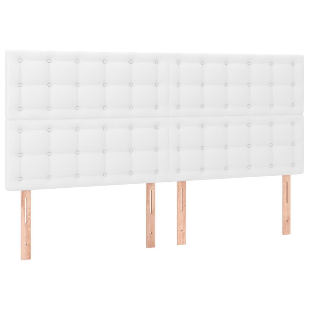 sengegavl hvid 160x5x118/128 cm kunstlæder