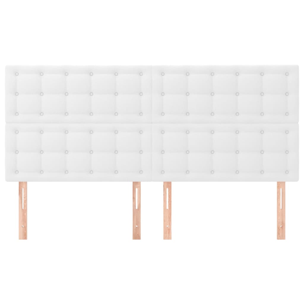 sengegavl hvid 160x5x118/128 cm kunstlæder