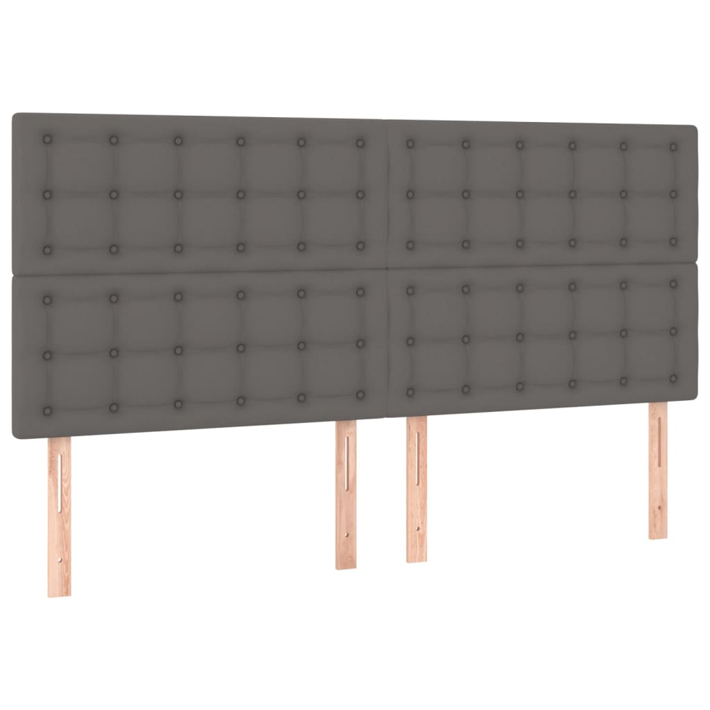 sengegavl grå 180x5x118/128 cm kunstlæder