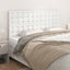 sengegavl hvid 200x5x118/128 cm kunstlæder