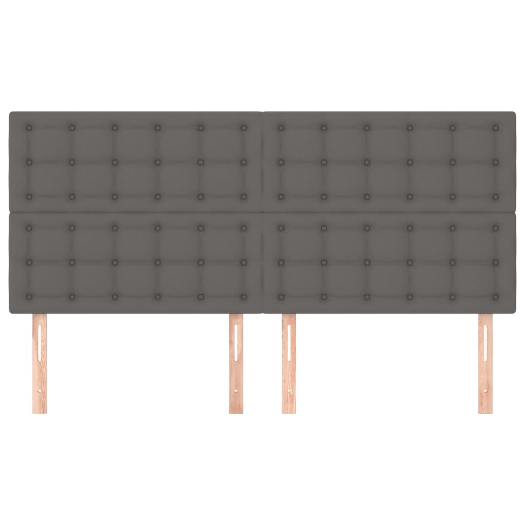 sengegavl grå 200x5x118/128 cm kunstlæder