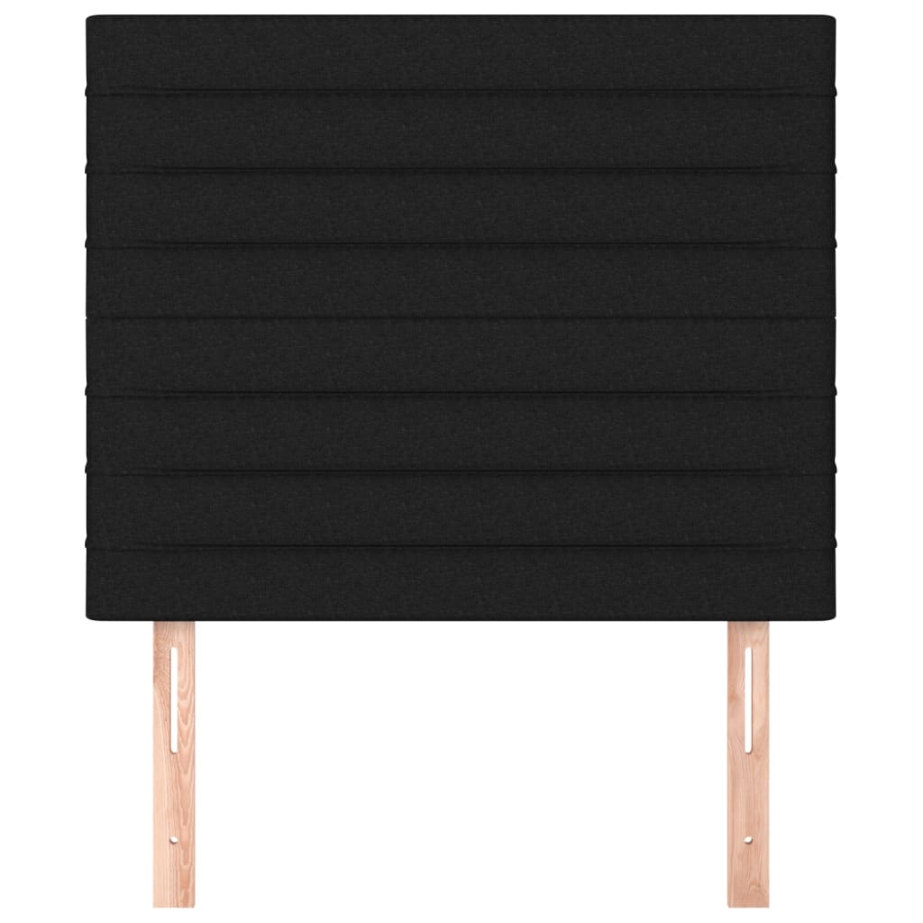 sengegavl sort 80x5x118/128 cm stof