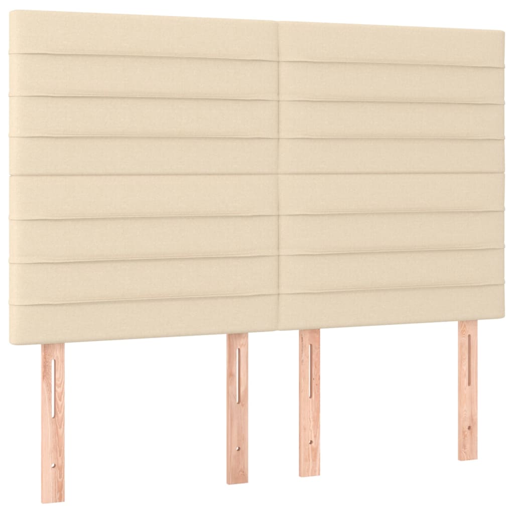 sengegavl cremefarvet 144x5x118/128 cm stof