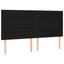 sengegavl sort 160x5x118/128 cm stof