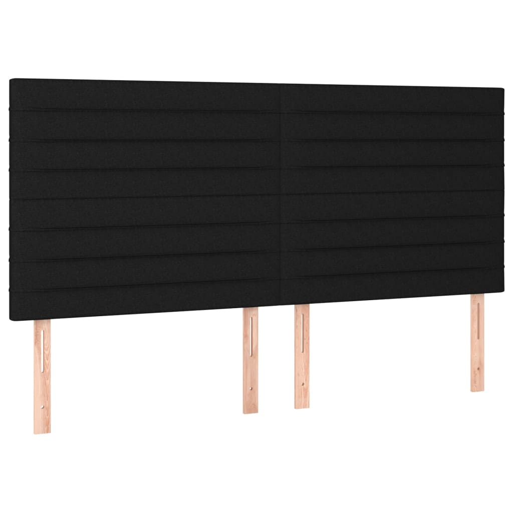 sengegavl sort 160x5x118/128 cm stof