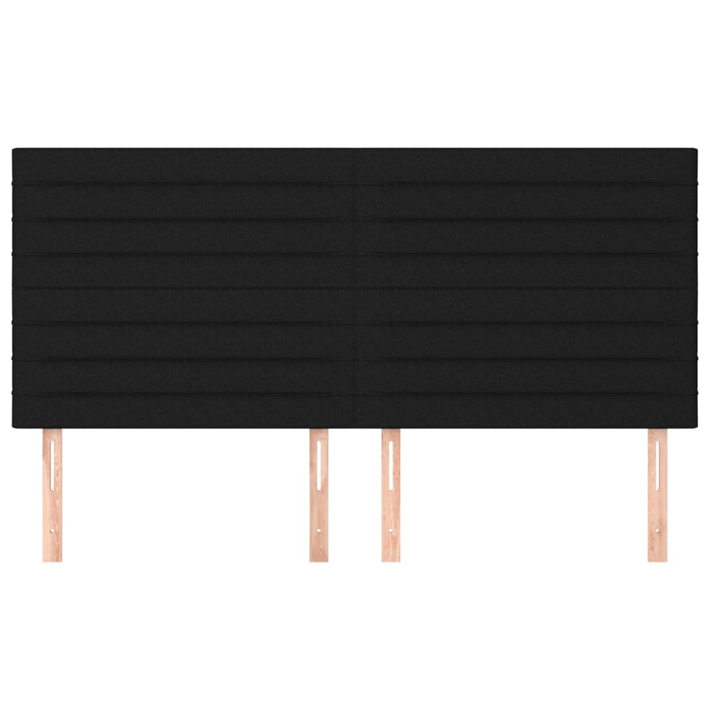 sengegavl sort 160x5x118/128 cm stof