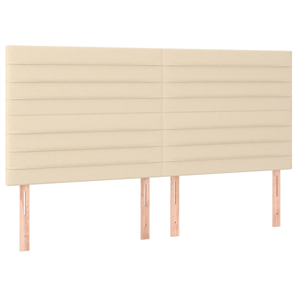 sengegavl cremefarvet 160x5x118/128 cm stof